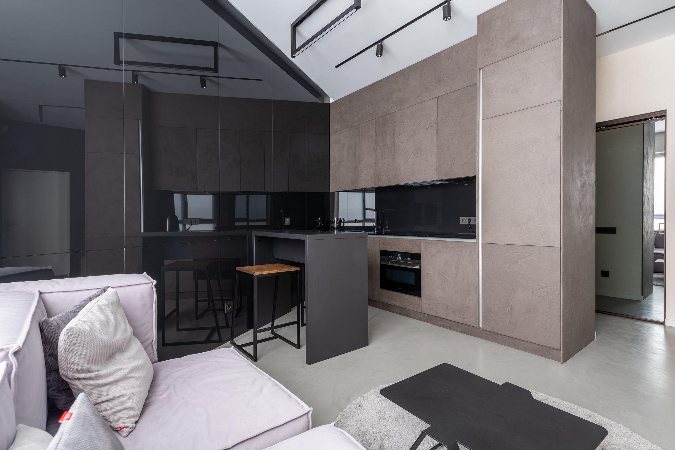 Spacious kitchen in modern apartment